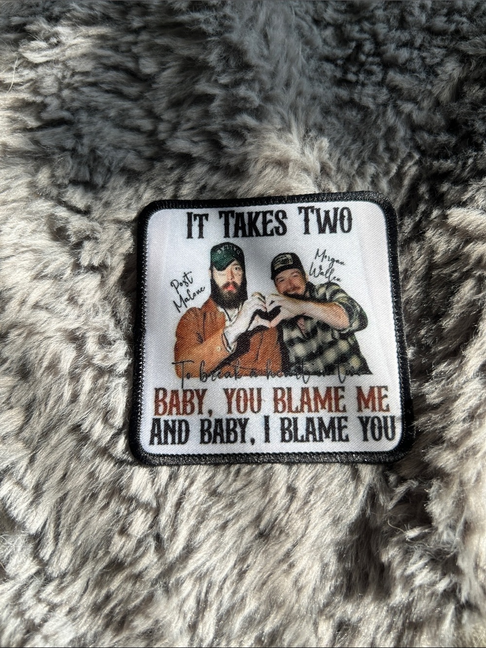 It Takes Two Patch Accent - White and Black Text with Rust Accent